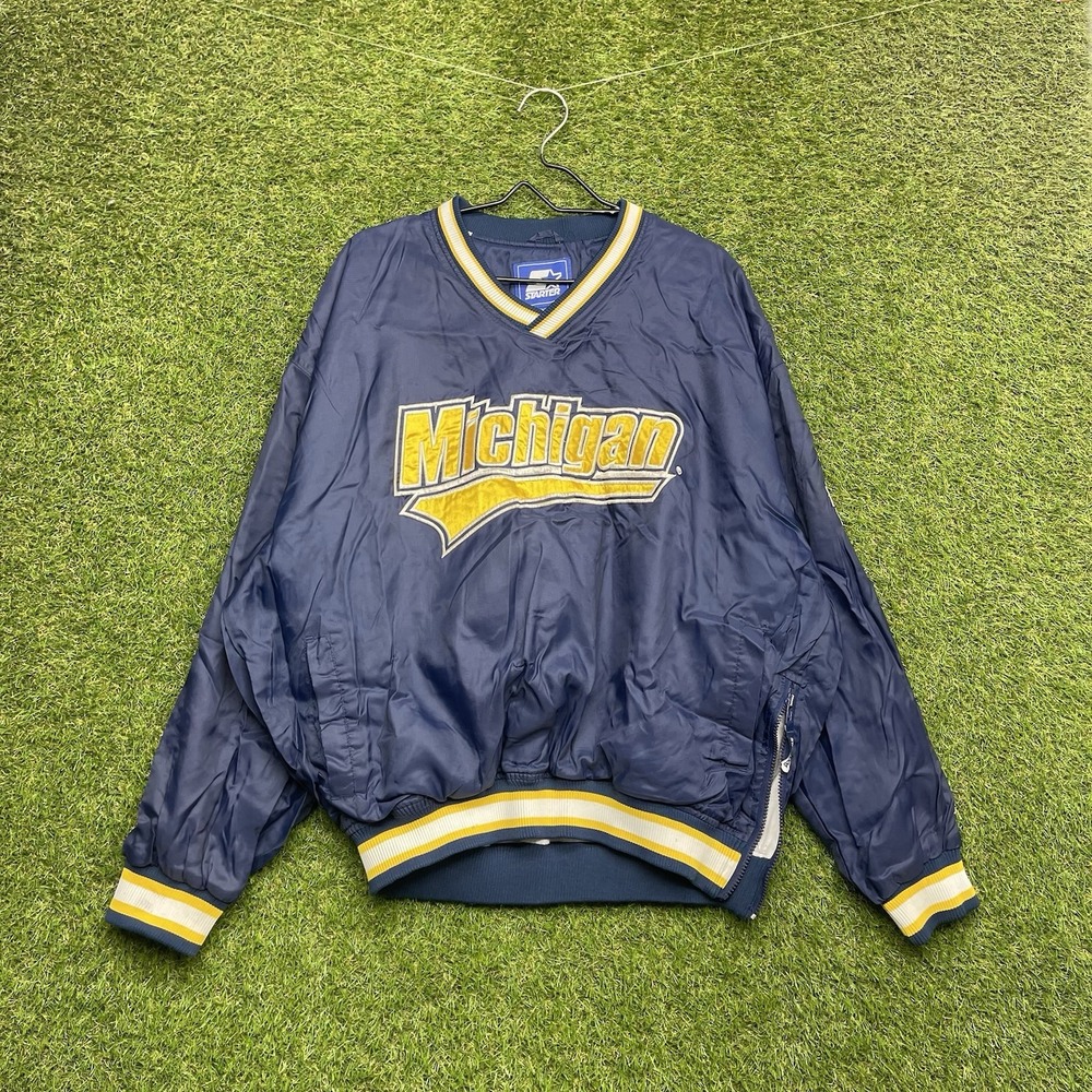 Vintage University of Michigan Wolverines Starter Jacket Mens XL Windbreaker 90s